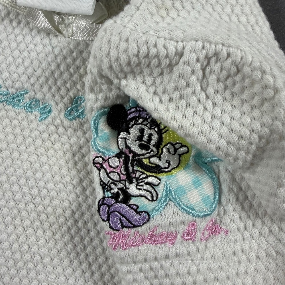 Vintage Mickey & Co Disney Minnie Mouse White Waffle Knit Cropped Top 2T 3T - Picture 6 of 7